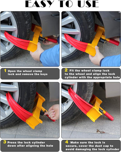 Tevlaphee Cerradura universal rueda seguridad para remolque