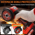 Amoladora angular inalámbrica TEENO roja de 21V con baterías y maletín — vista 4