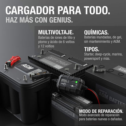 Cargador Inteligente NOCO GENIUS5 6V 12V 5A