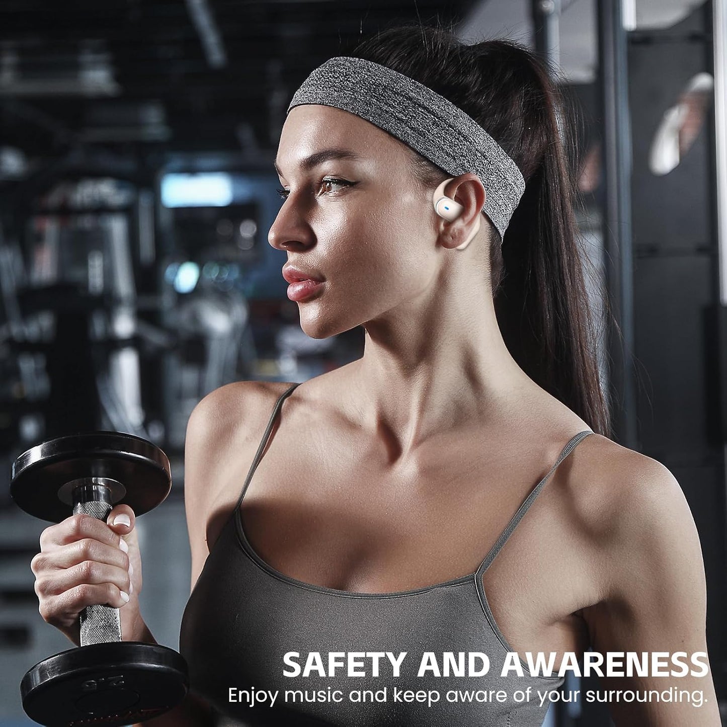 Auriculares inalámbricos de oreja abierta, IPX7 impermeables.
