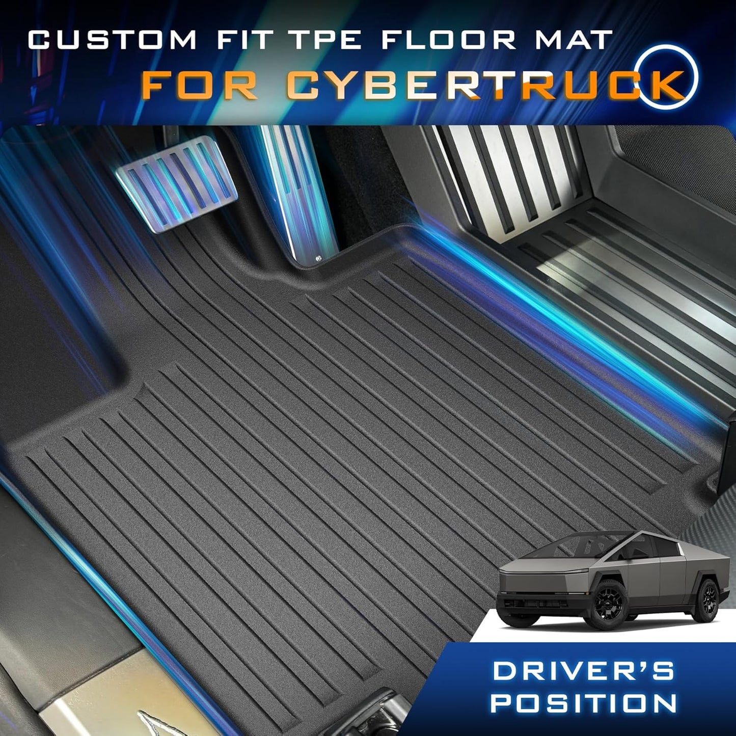 Tapetes para Tesla Cybertruck,  6 alfombrillas de TPE.