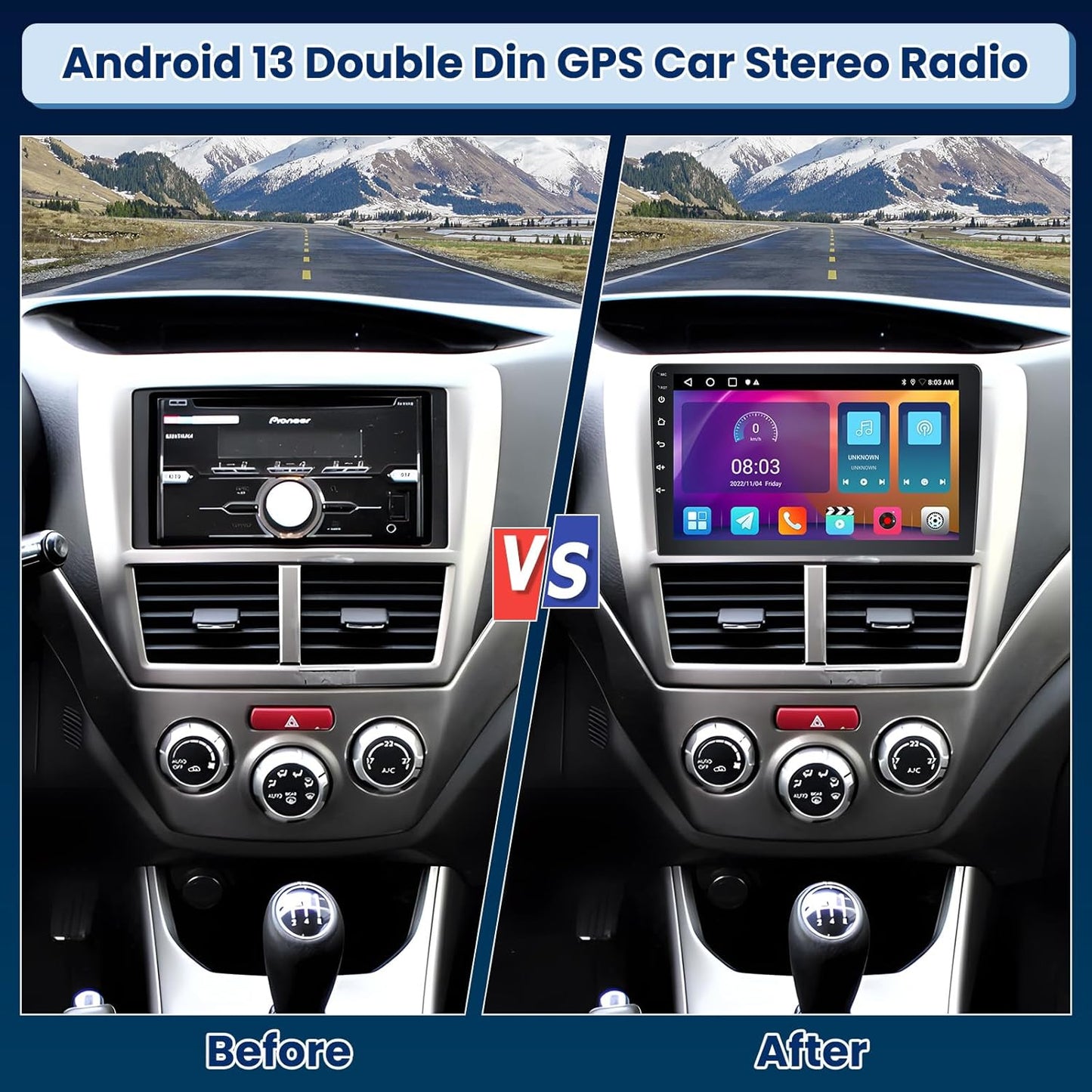 Estéreo de coche inalámbrico, Fuluku, 2+64GB, Android 13 doble DIN.