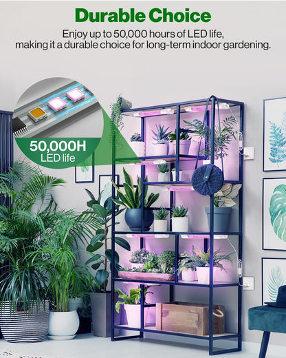 Luz LED de crecimiento, 1 pie, para plantas de interior, enlazable.