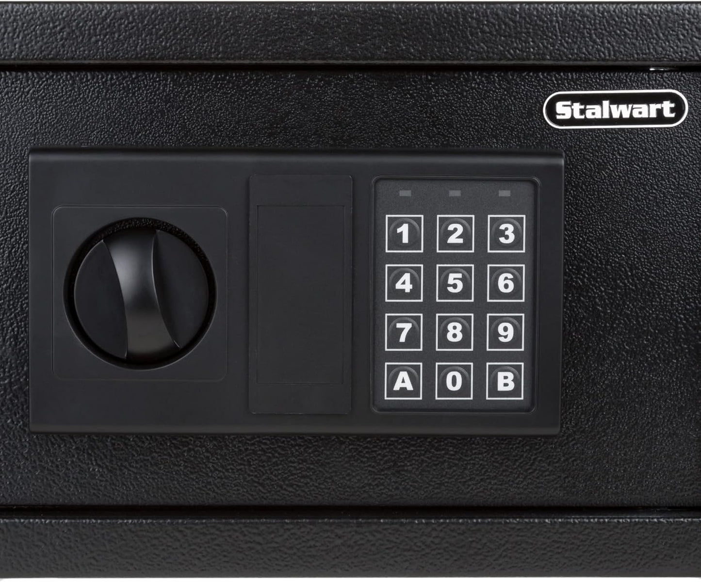 Caja fuerte electrónica de acero con teclado y 2 llaves de anulación. Stalwart 65-EN-20