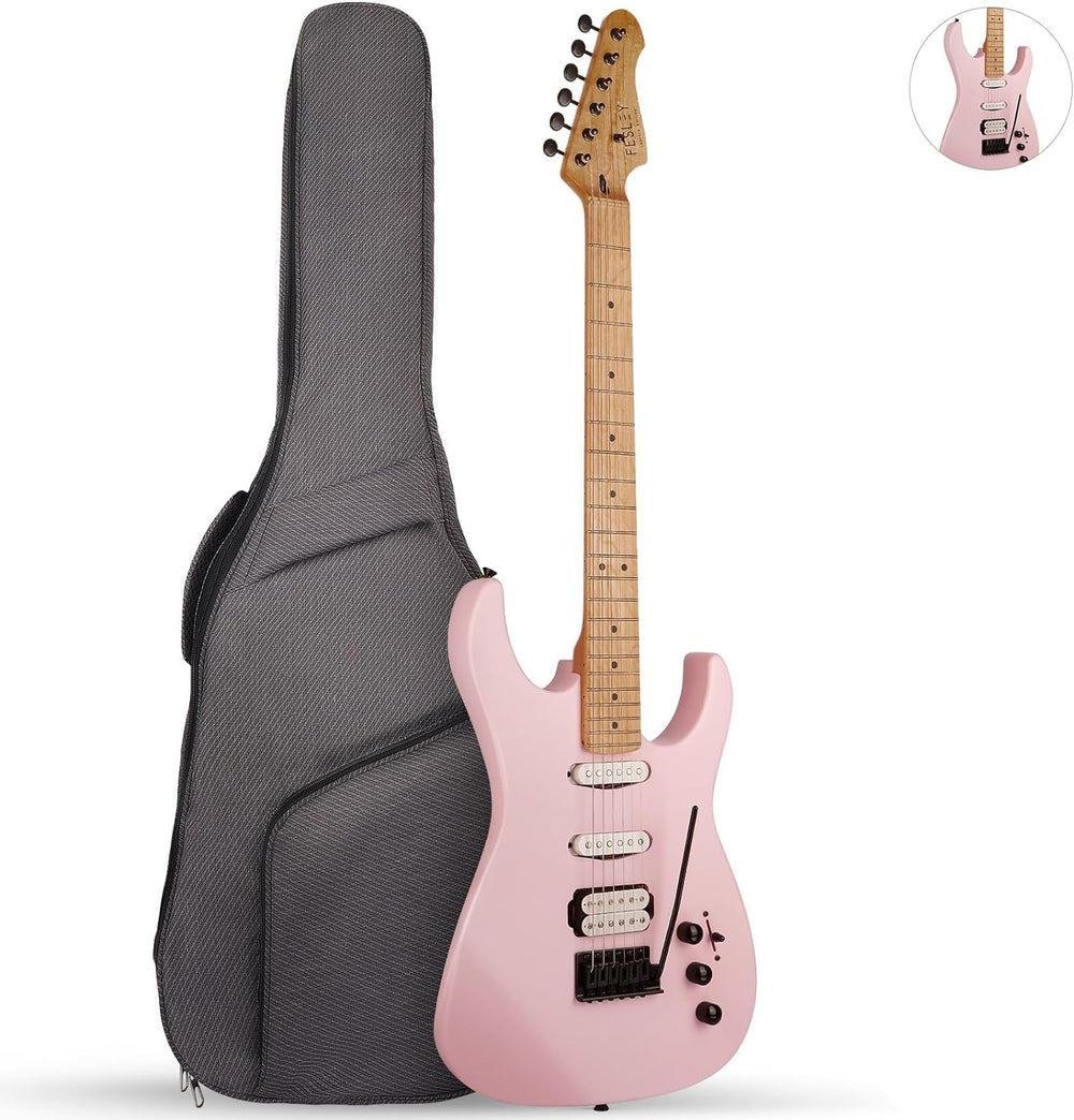 Guitarra Eléctrica Fesley, Cuello De Arce, Cuerpo Solido, 39".