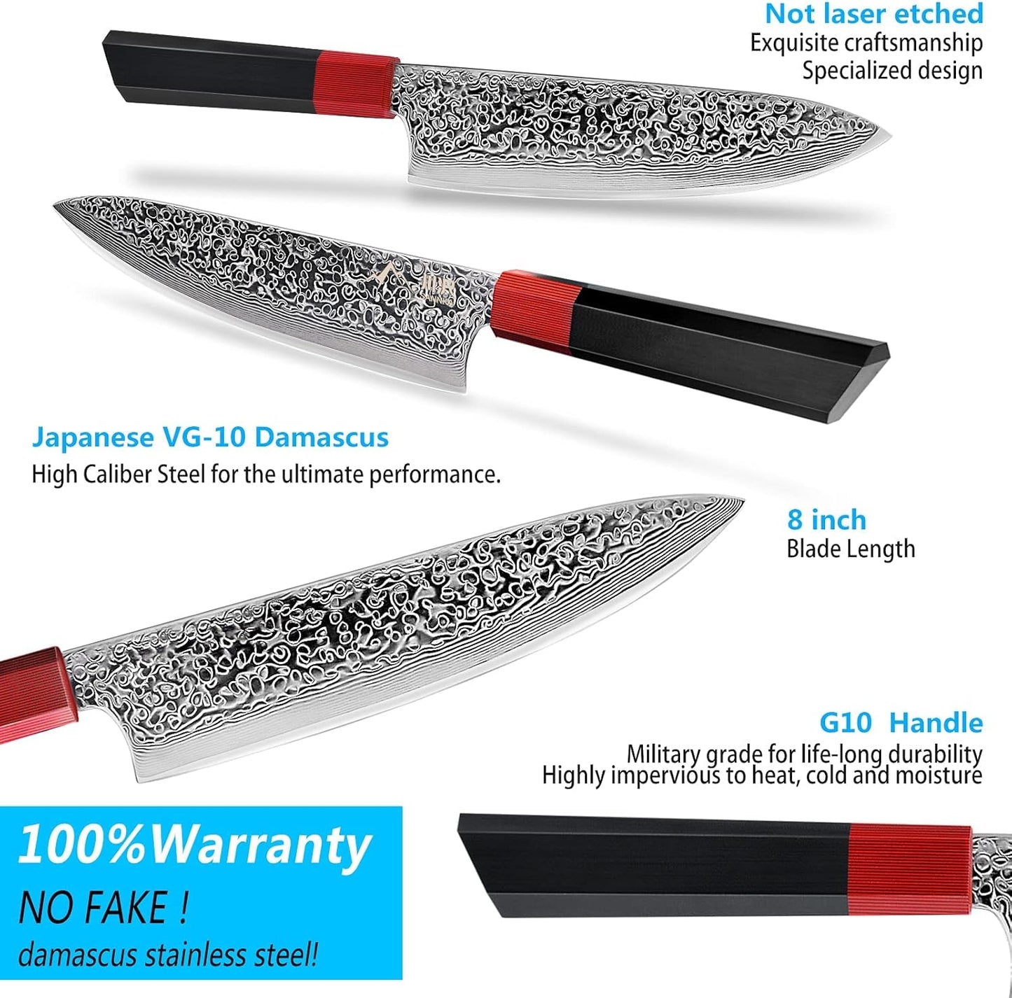 SANNKA Cuchillo japonés de chef 67 capas