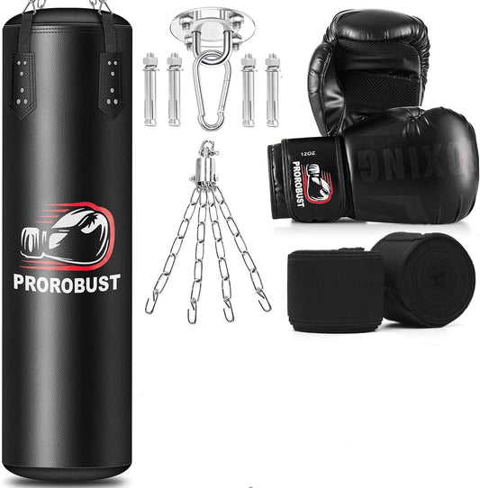 Saco de boxeo para adultos, bolsa de boxeo pesada de poliuretano Prorobust