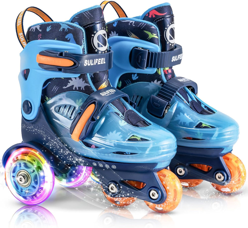 Patines 4 Ruedas SULIFEEL Ajustables Para Niños Con Luces TALLA XS