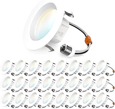 Luces LED empotrables de 4",  660 LM, 11 W  27k-5k Sunco 24 pack