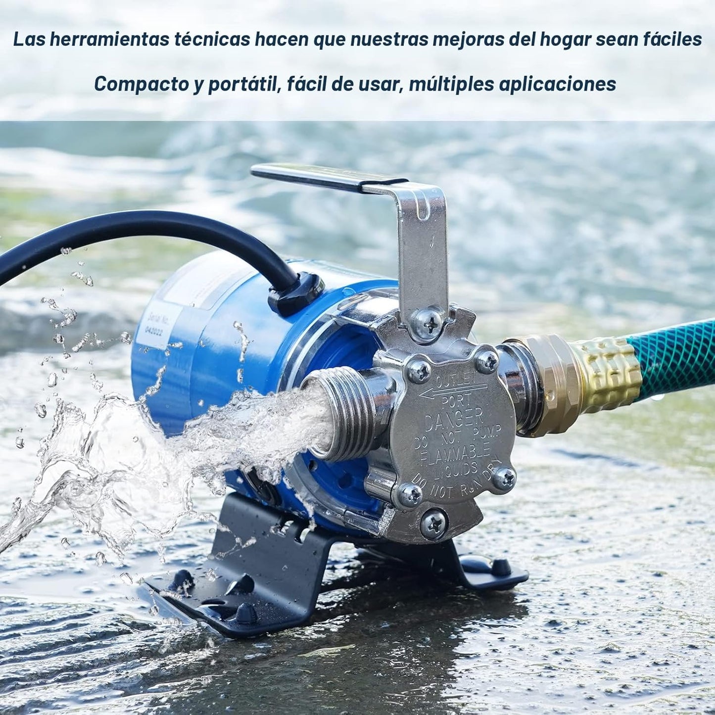 Bomba de drenaje de transferencia, con manguera, 115V 1/10HP.