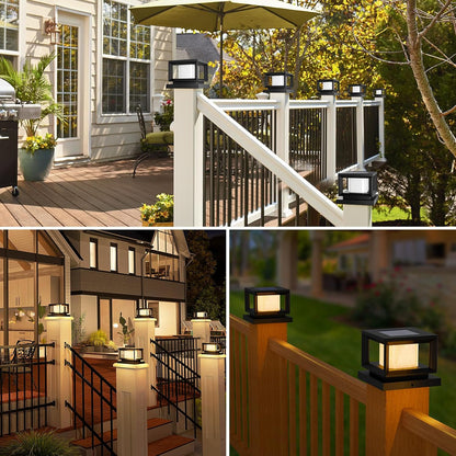 Luces Solares para Postes, 8 piezas, Impermeables con efecto brillo.