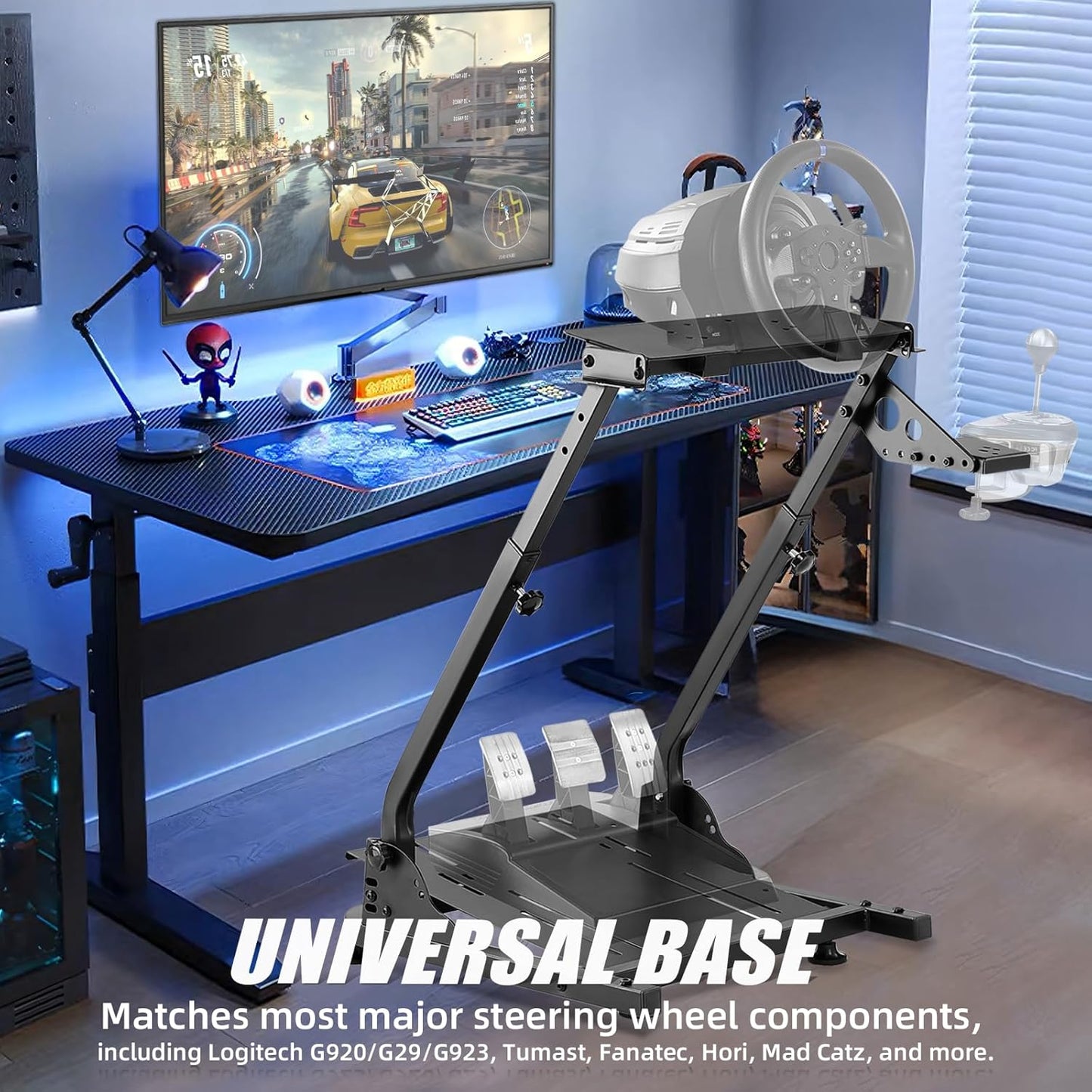 Soporte para volante de carreras Grefinity, simulador de carreras Logitech.