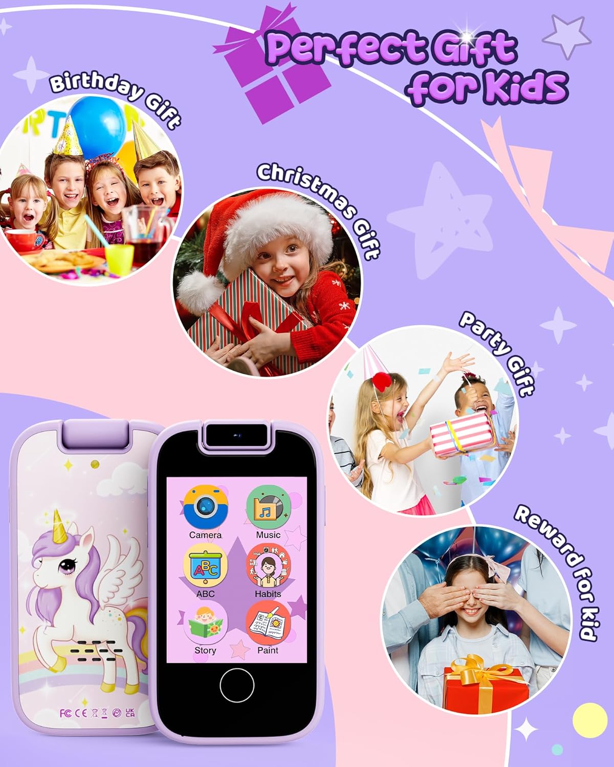 Teléfono para niñas cámara dual y juegos (USADO)