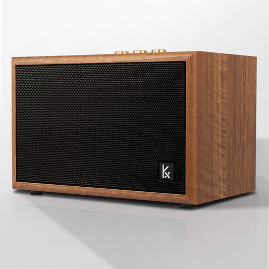 KONEX, Altavoz Bluetooth, madera retro, portátil, vintage.