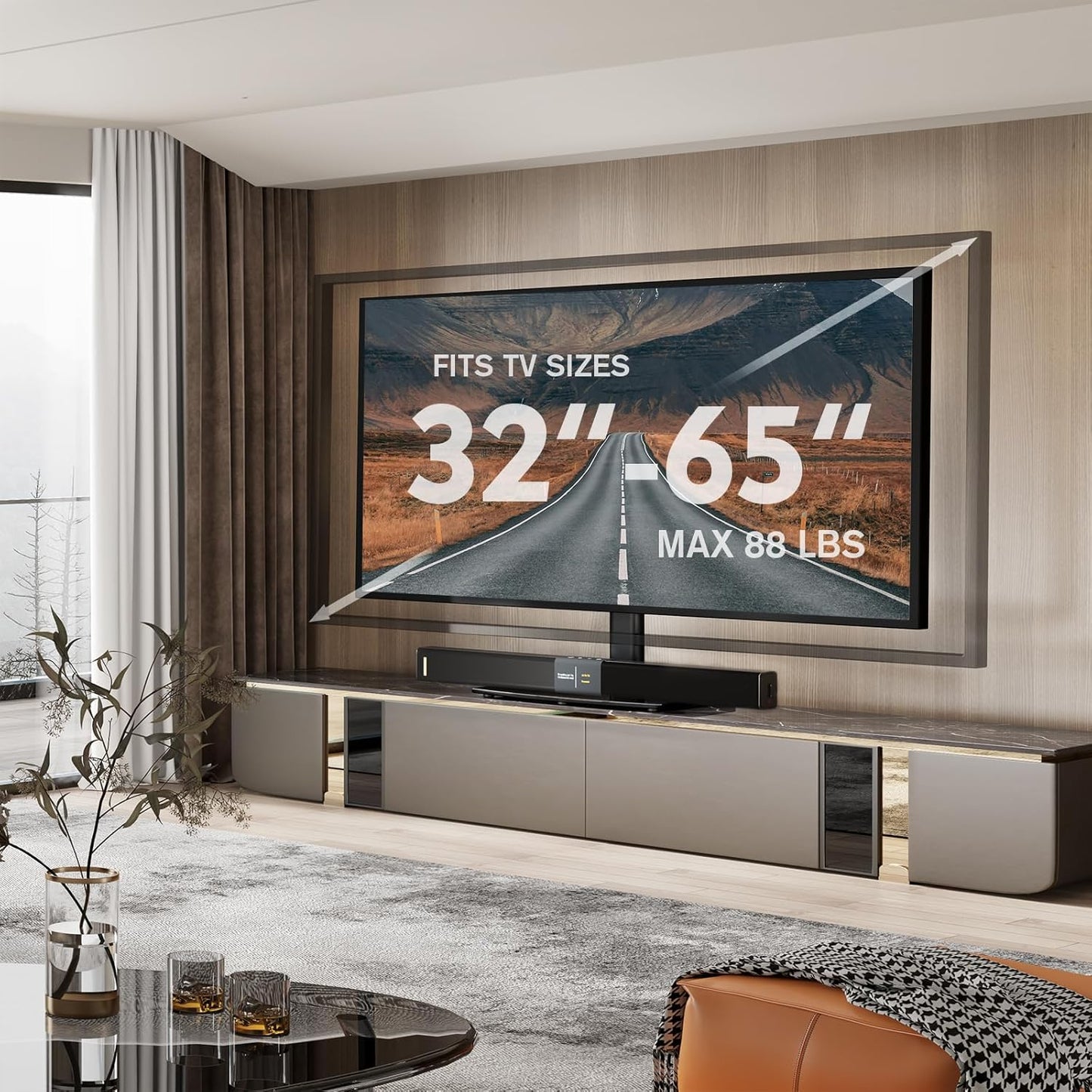 Soporte Universal Giratorio para TV de 32 a 70", Ajustable 4 Niveles.