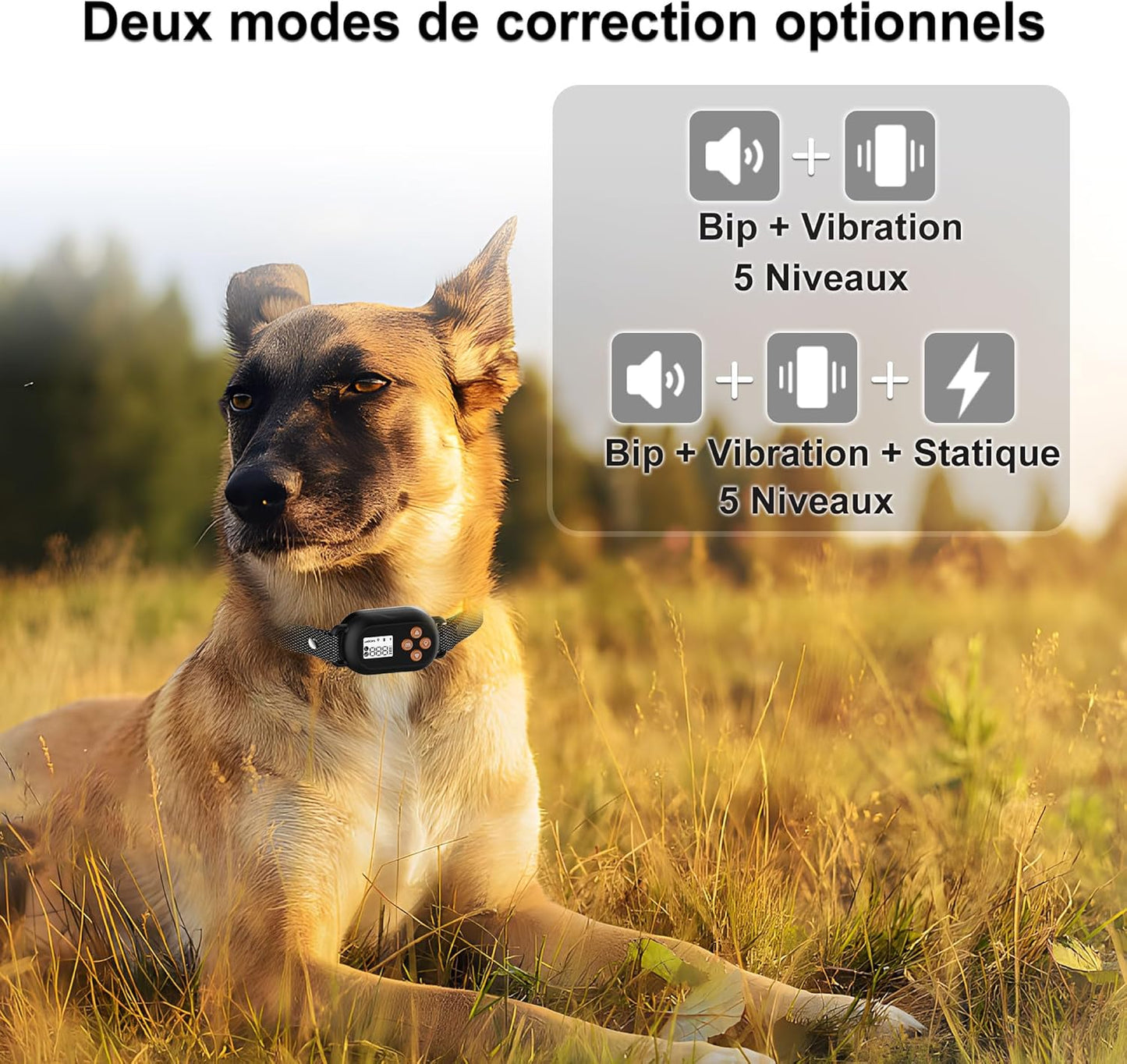 Collar inalámbrico con GPS para perros, valla antiescape con 3 modos.