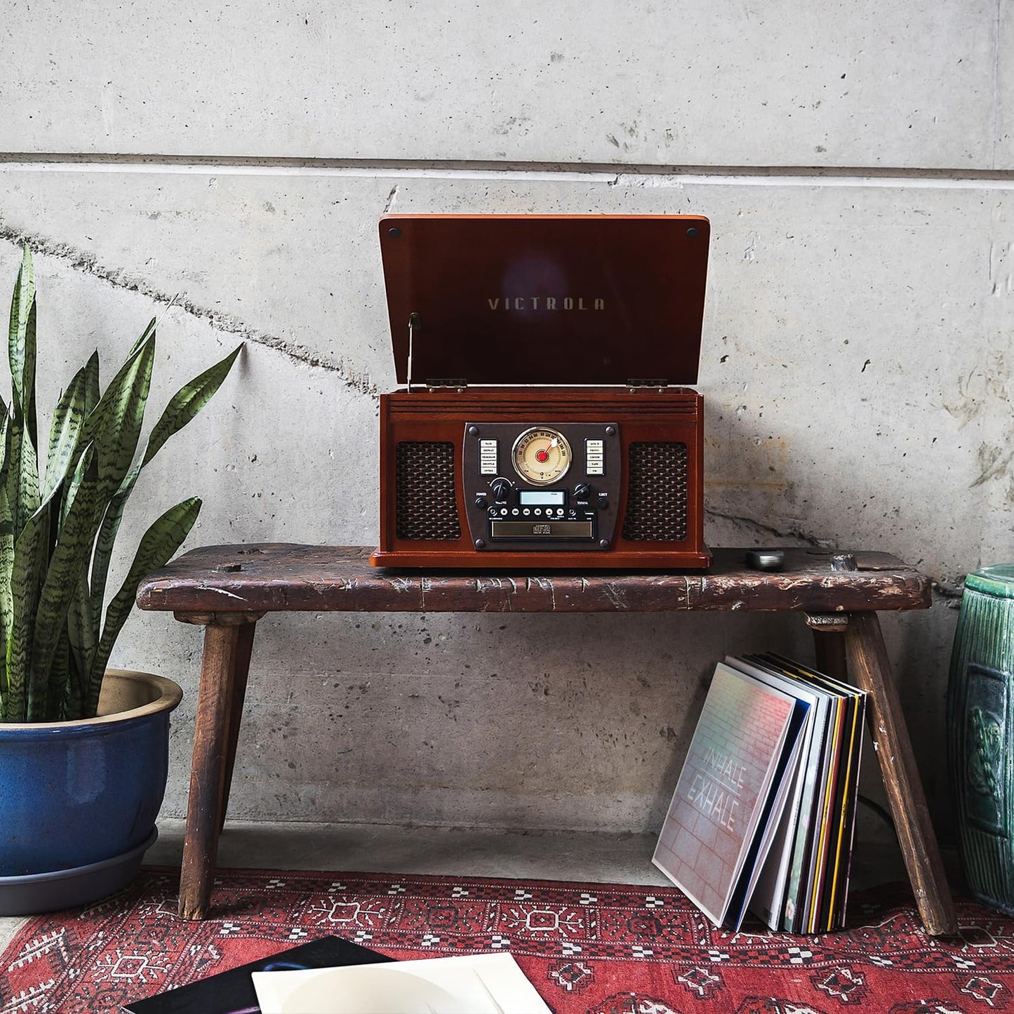 Victrola Reproductor de Discos Bluetooth clásico 8 en 1 (USADO)