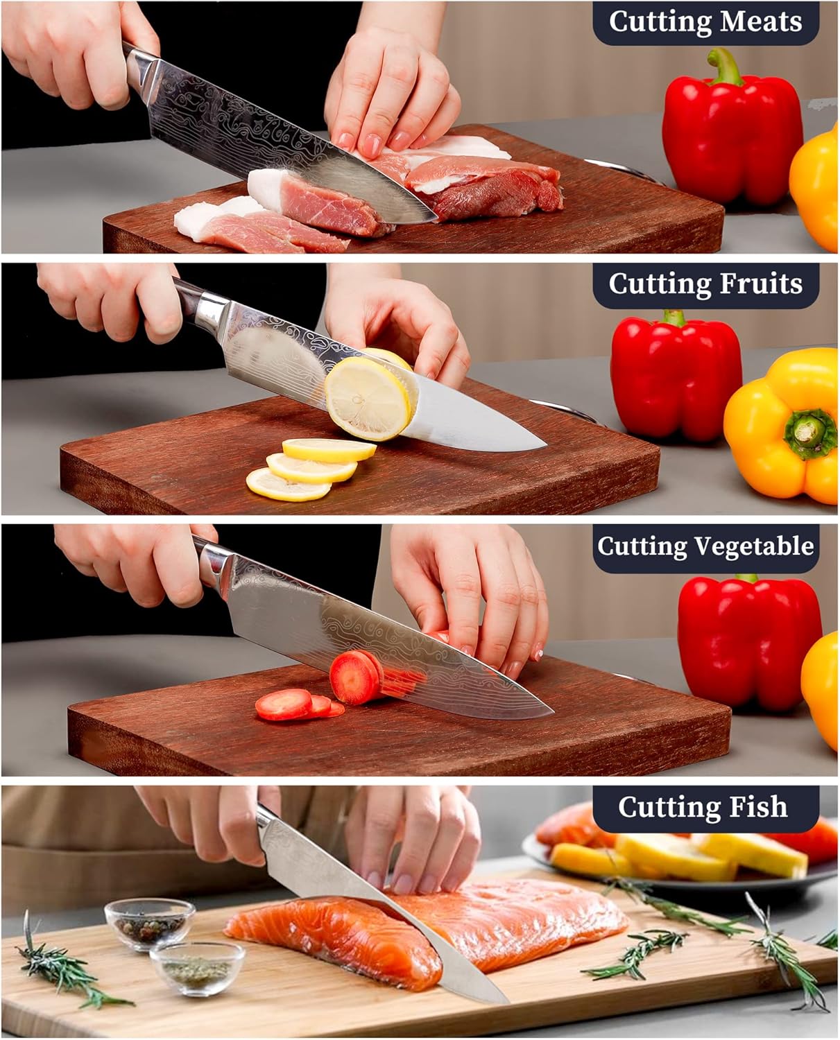 Cuchillo De Chef Dt·live, 8 , P/cocina, Acero Inoxidable.(USADO)