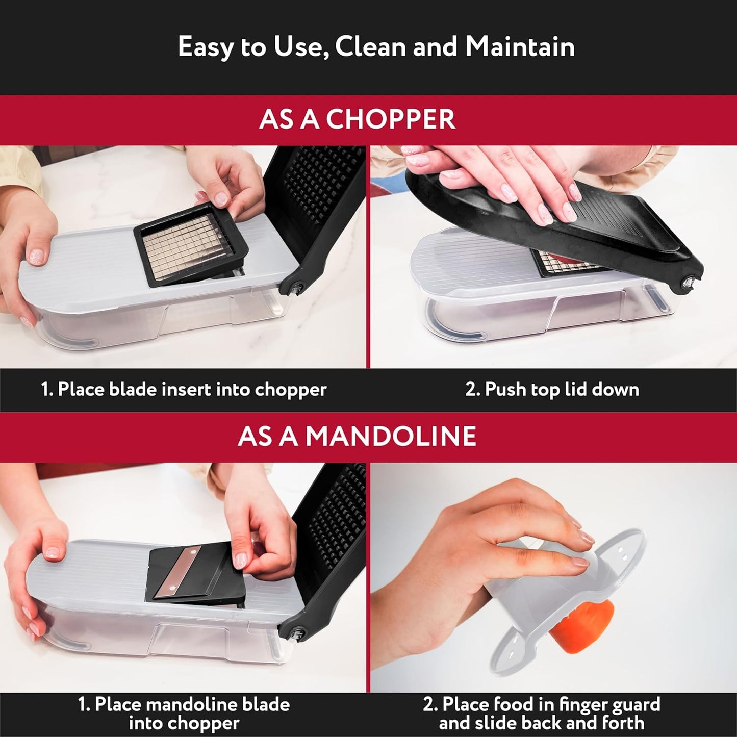 Picadora de verduras, con recipiente y utensilios 6 en 1, Fullstar.