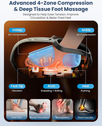 Masajeador de pies con calor, compresión y vibración, Comfier.