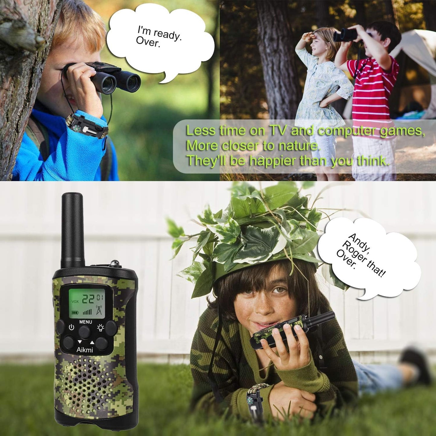 Walkie-talkies niños 8 canales 3 km alcance (USADO)