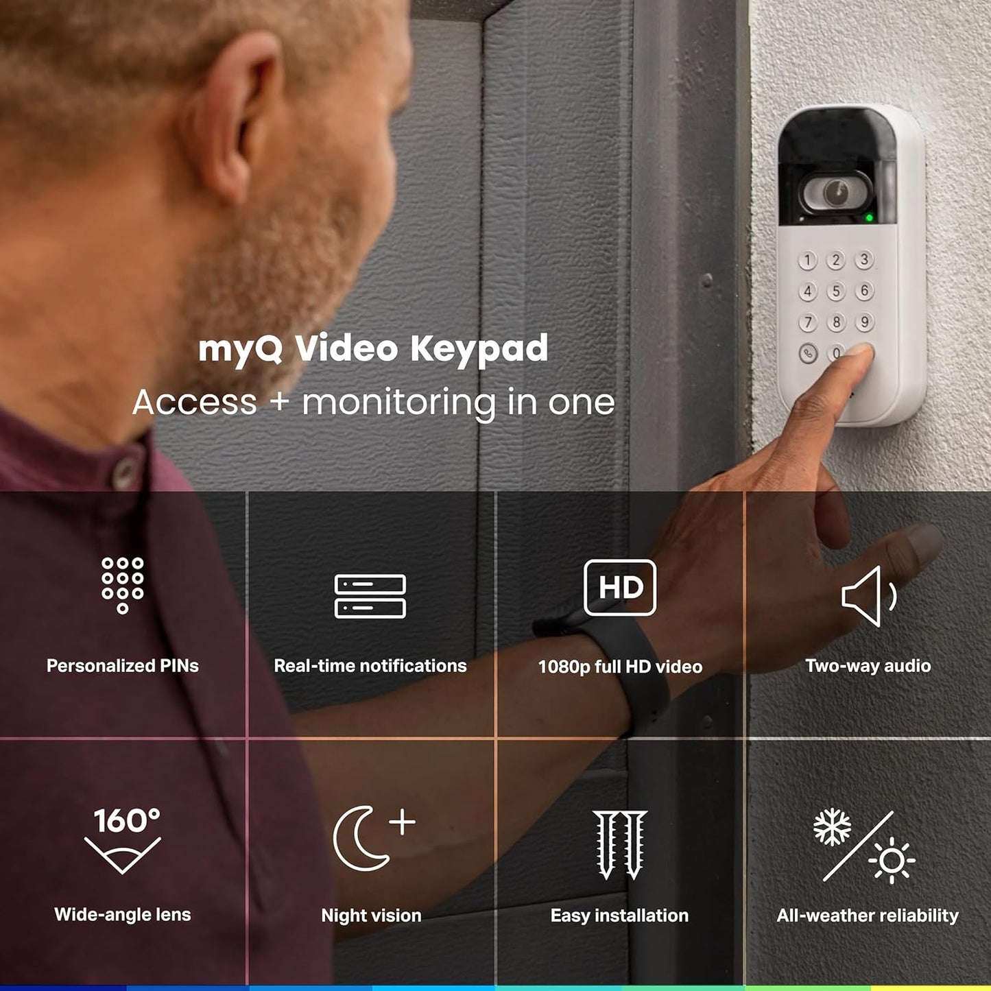 CHAMBERLAIN myQ Smart Garage Door - Teclado de vídeo con cámara.(USADO)