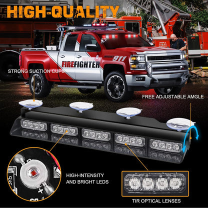 Xridonsen Luces Estroboscópicas Emergencia 2-en-1 ROJO Y BLANCO USADAS