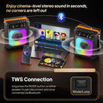 Máquina de karaoke, Bluetooth-portátil, HHWR con 2 micrófonos.