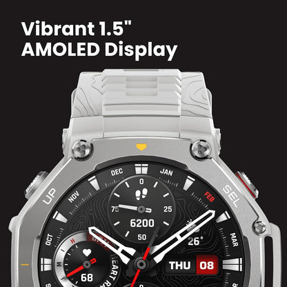 Reloj Inteligente Amazfit T-Rex 3, AMOLED 48 mm, 6 Sistemas satelitales.