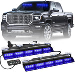 Barras de luces de emergencia, azules, 17", 2pcs. estroboscópicas.