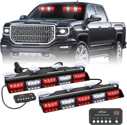 Xridonsen Luces Estroboscópicas Emergencia 2-en-1 ROJO Y BLANCO USADAS