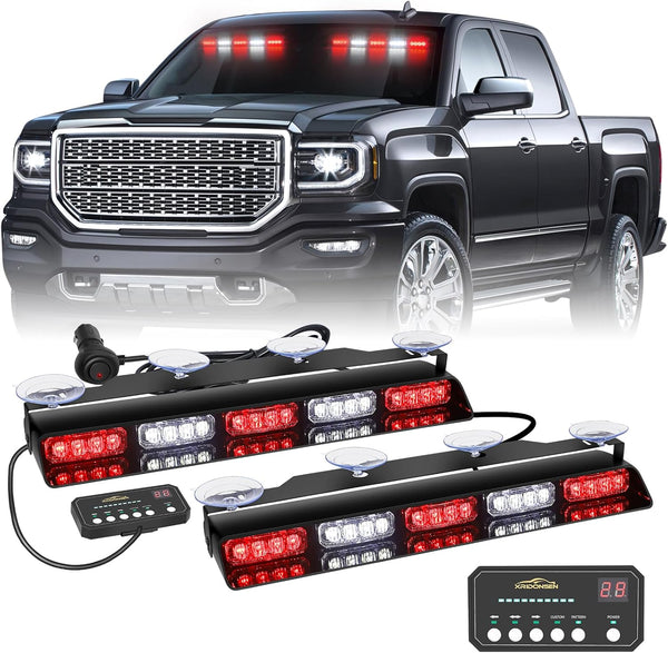 Xridonsen Luces Estroboscópicas Emergencia 2-en-1 ROJO Y BLANCO USADAS