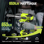 Llave de impacto inalámbrica de 1/2 pulgada, Litekon 4.0Ah 24V (USADA)