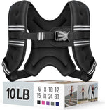 Chaleco con peso, rayas reflectantes y broche ajustable, Zeerun 10LB