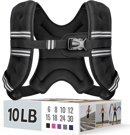 Chaleco con peso, rayas reflectantes y broche ajustable, Zeerun 10LB