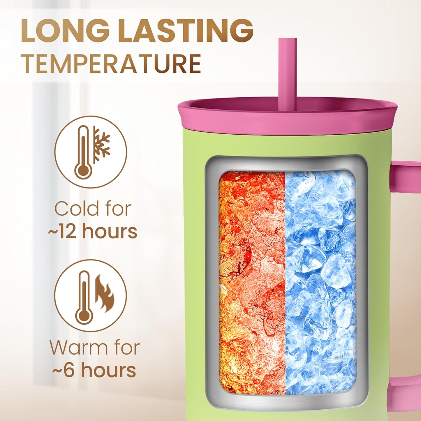 SANDJEST Vaso con monograma y asa, 40 onzas,