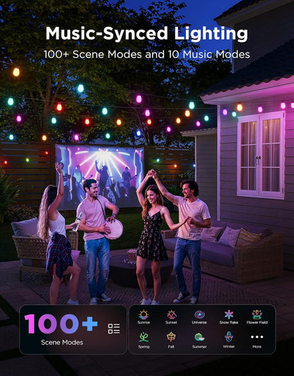 Guirnalda de luces Govee S14 H702C, 144 pies, IP66 Comp. con Alexa