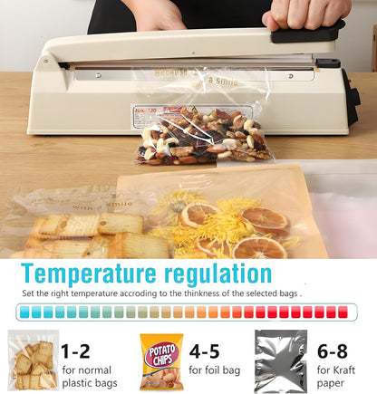 Sellador De Impulso Manual De 16 pulgadas JOANAJO De Calentamiento Ajustable