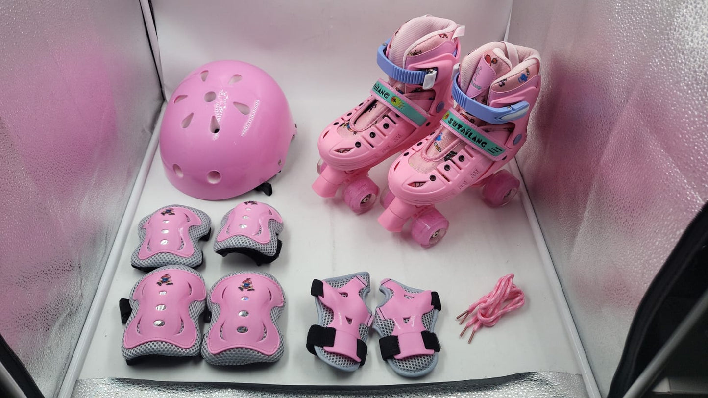 Patines De Ruedas Ajustables De Color Rosa Con Rue. Vezlopus