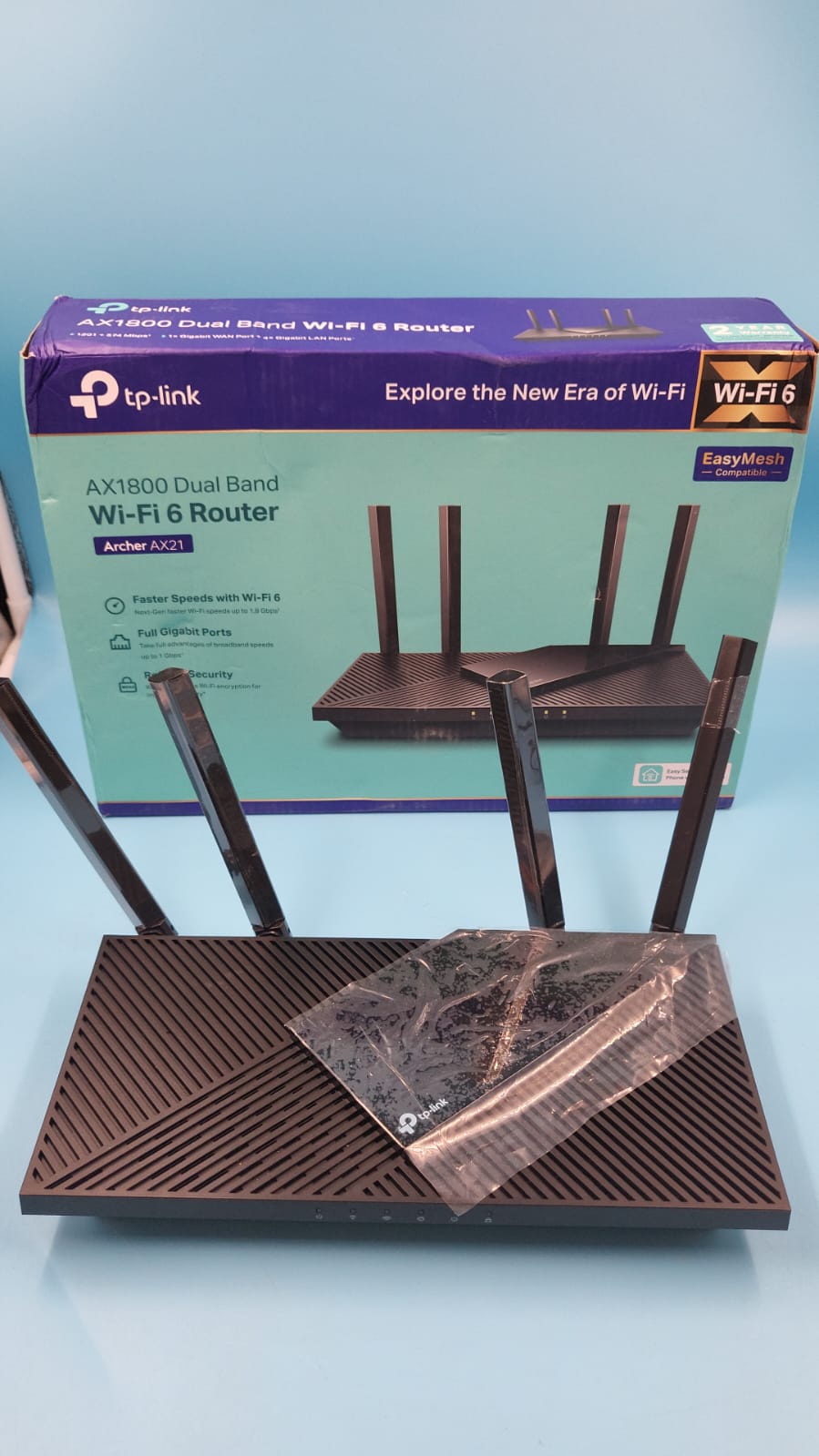 TP-Link AX1800 Dual-Band Wi-Fi 6 Smart Router Archer AX21, funciona con Alexa.