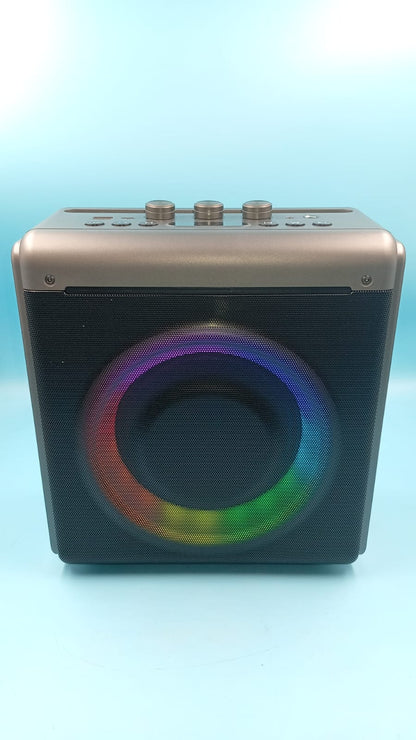 Karaoke con 2 micrófonos inalámbricos recargables, VERKB T09.