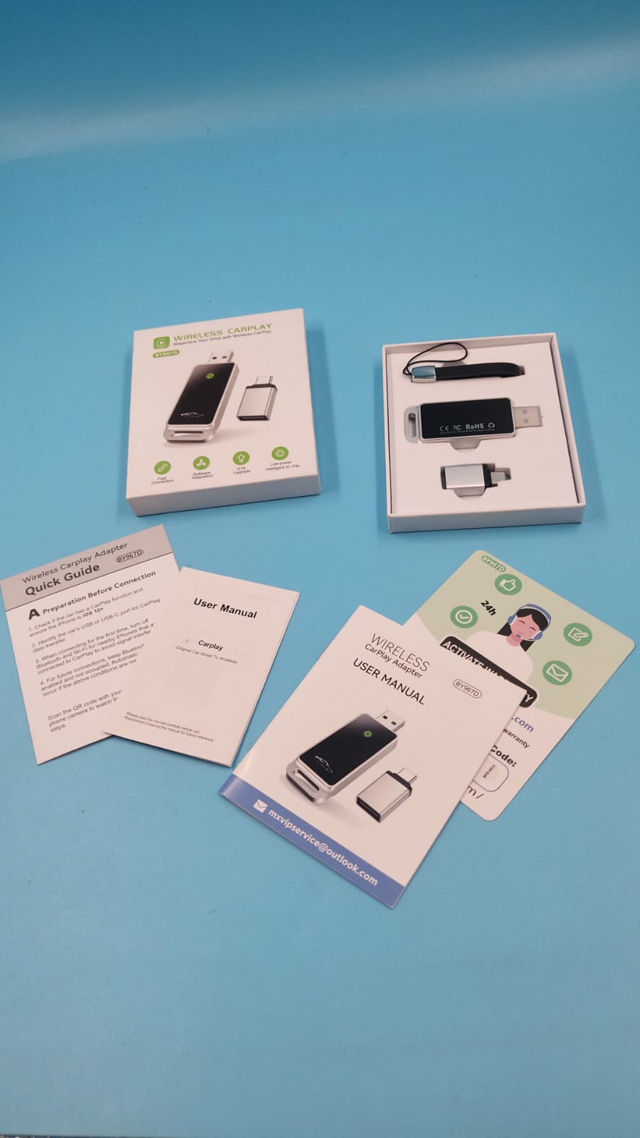 Adaptador inalámbrico CarPlay 2024,compatible con iPhone iOS 10+