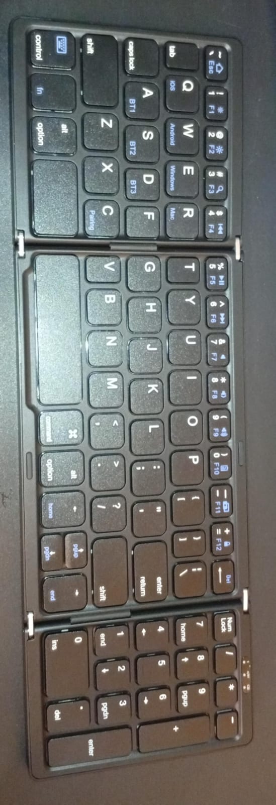 Teclado plegable, conexion bluetooth, 30CM largo, 15.5 plegado