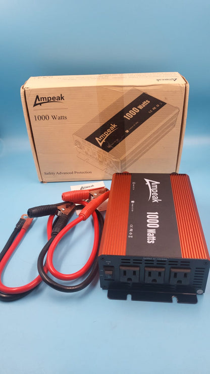 Inversor de 1000 W de 12 V a 110 V,  de 2 Salidas de CA,AMPEAK