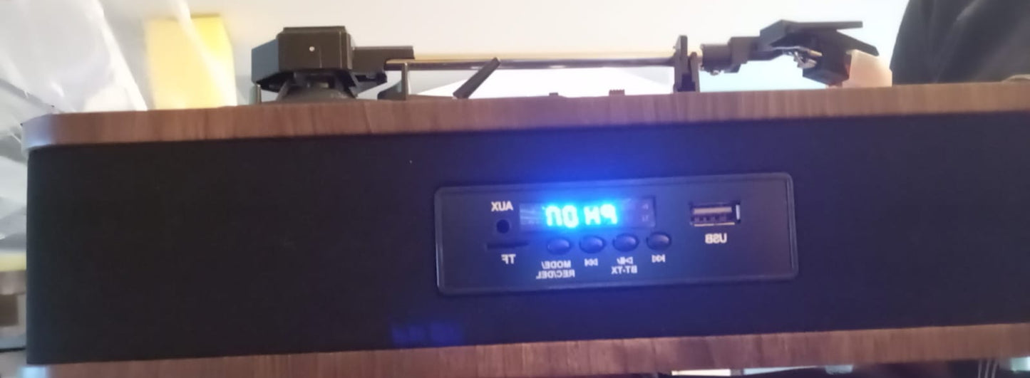 Tocadiscos Retrospiler, con Bluetooth, Radio FM, USB, SD Y MP3.