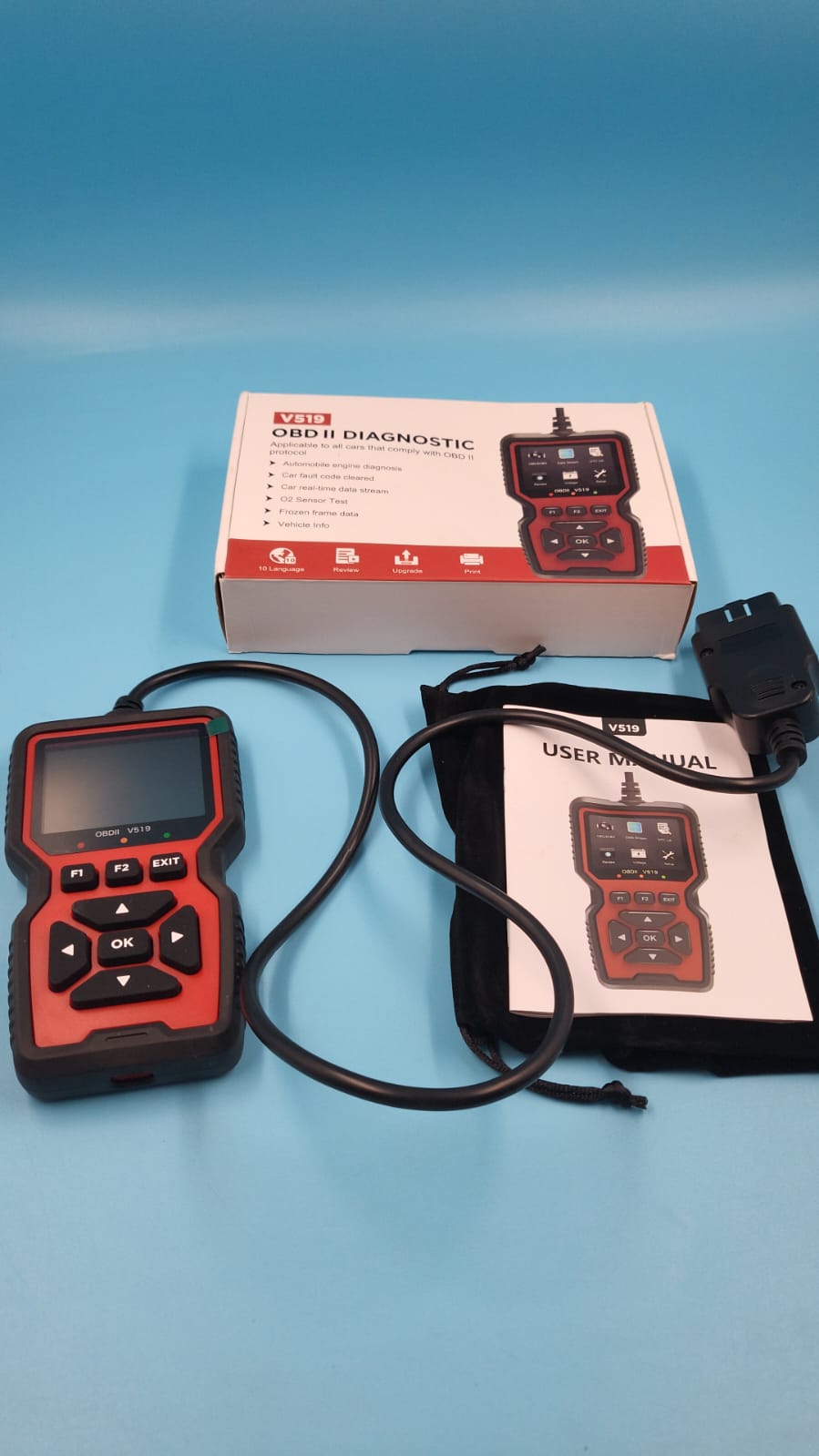 Escáner OBD2 para auto, lector de código automático V519.