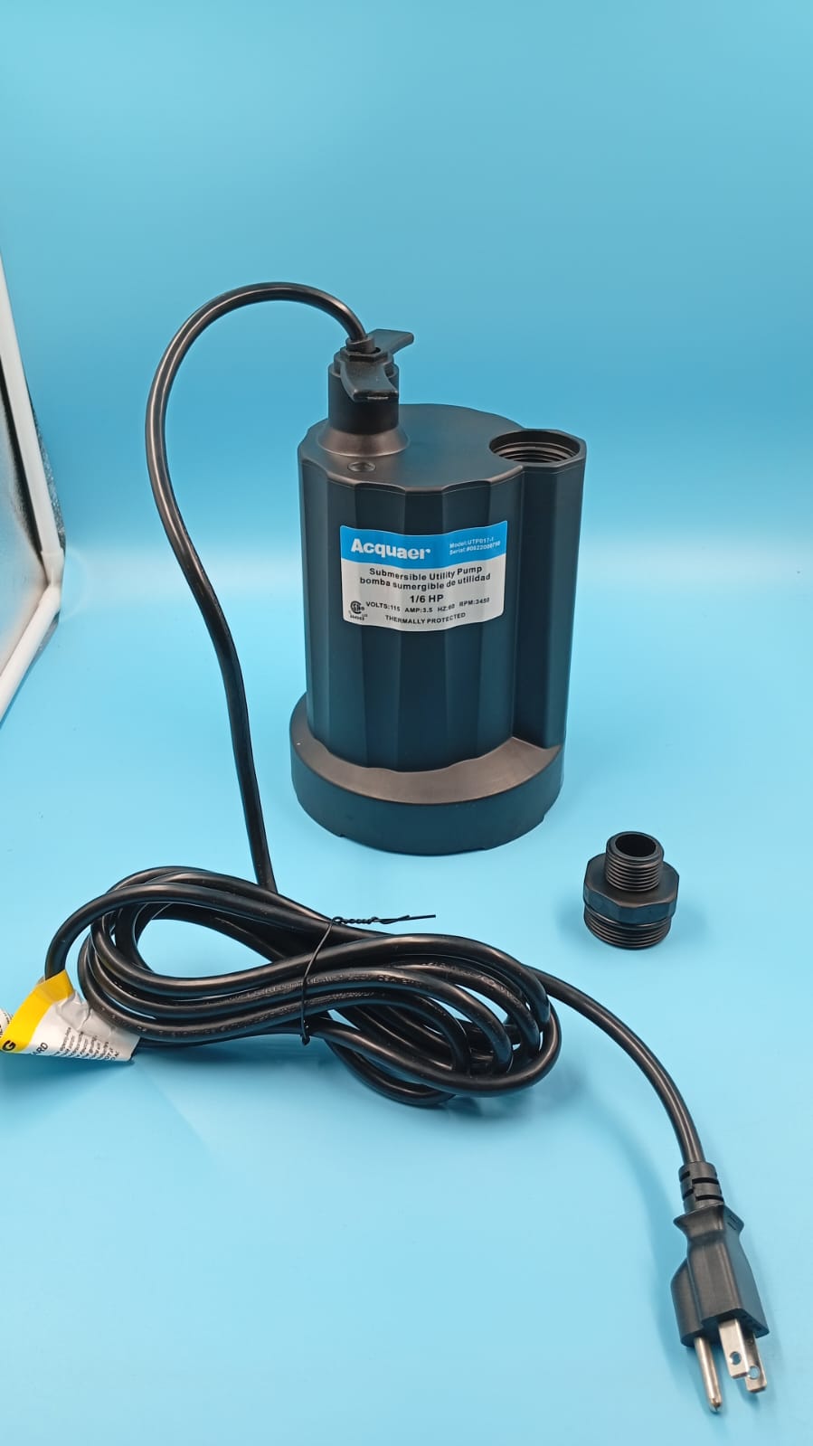 Bomba de agua sumergible de 1/6 HP, multi-drenaje, Acquaer.(USADO)