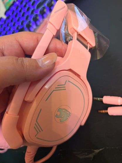 Auriculares para juegos Jimonyer, con micrófono luces RGB, con cable.