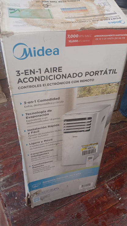 Aire Acondicionado Midea, Portátil de 7,000 BTU (10,000 ASHRAE) 115V