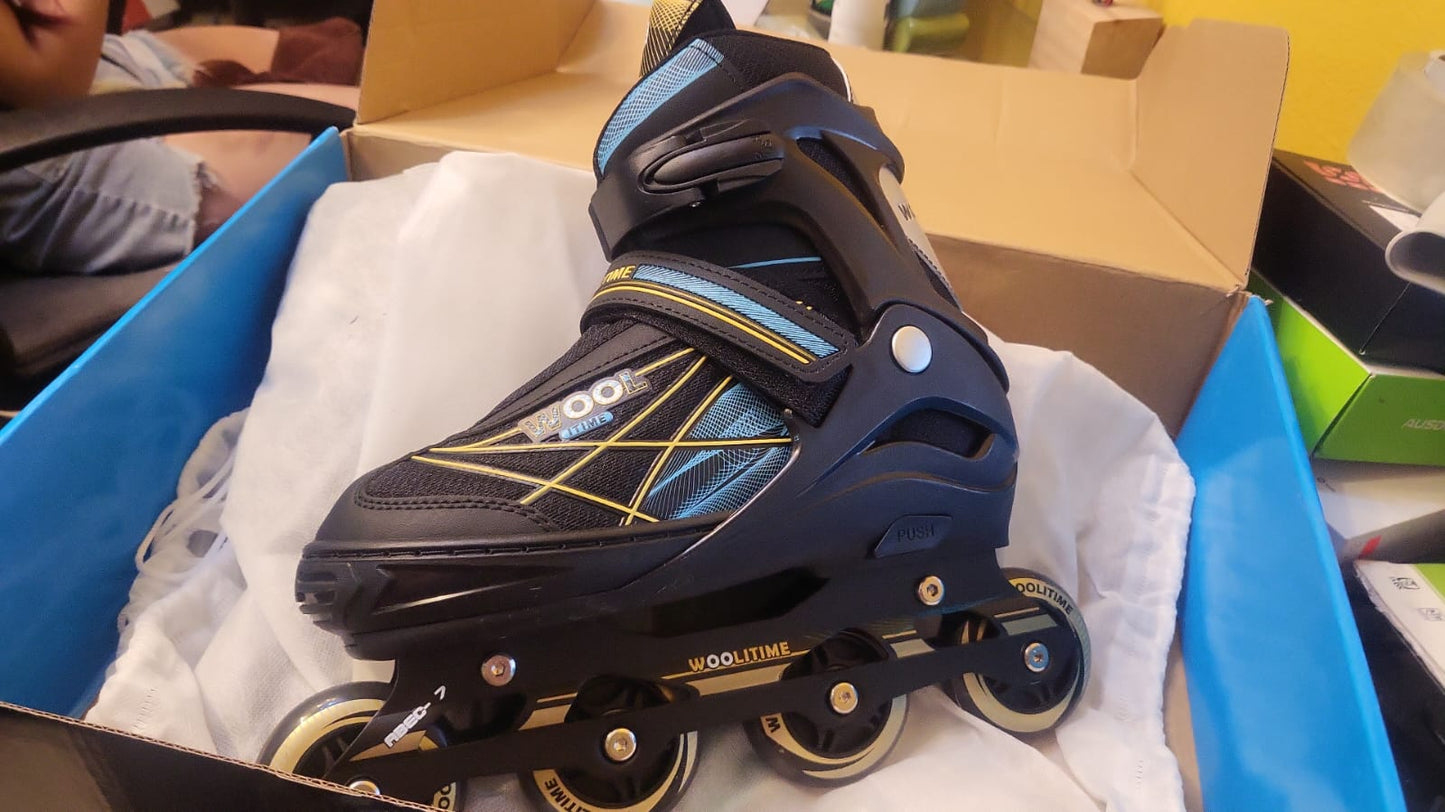 Patines deportivos ajustables para niñas y niños con ruedas iluminadas